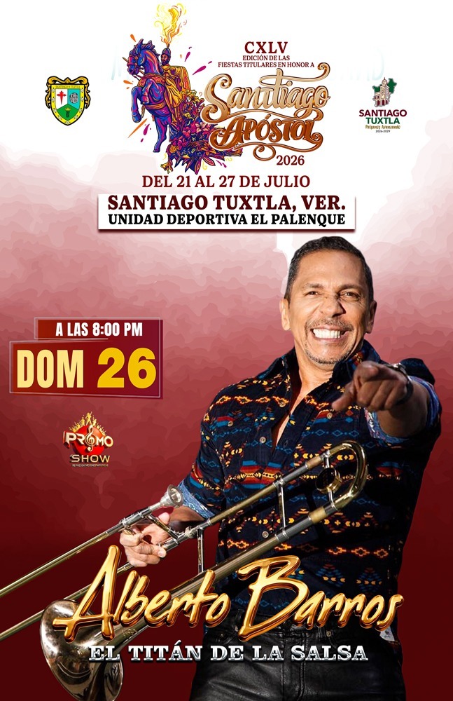 Alberto Barros “El Titán de la Salsa” en Santiago Tuxtla, Veracruz.